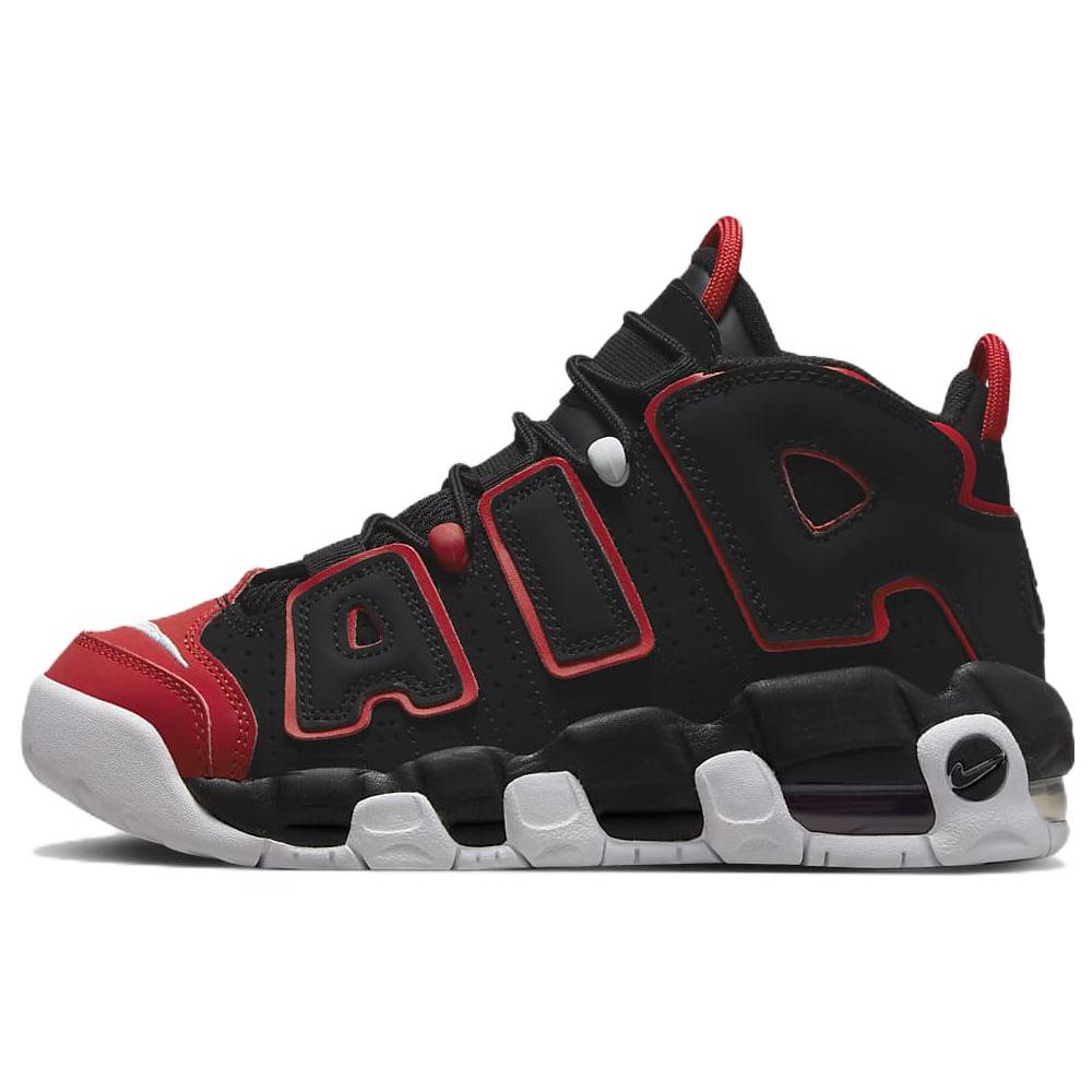 Nike Air More Uptempo GS Black Red White Boys Basketball Shoes FB1344-001 36