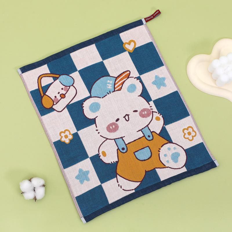 Pure Cotton Gauze Square Baby Cotton Soft Absorbent Small Towel Kindergarten Face Towel Children's Small Square Towel