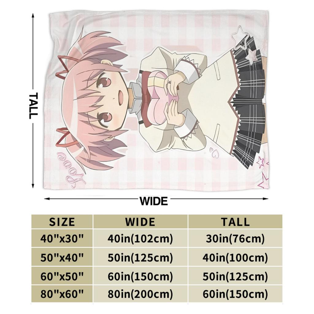 Puella Magi Madoka Magica Blanket Anime Flannel Awesome Soft Throw Blanket for Bedding Lounge Decoration