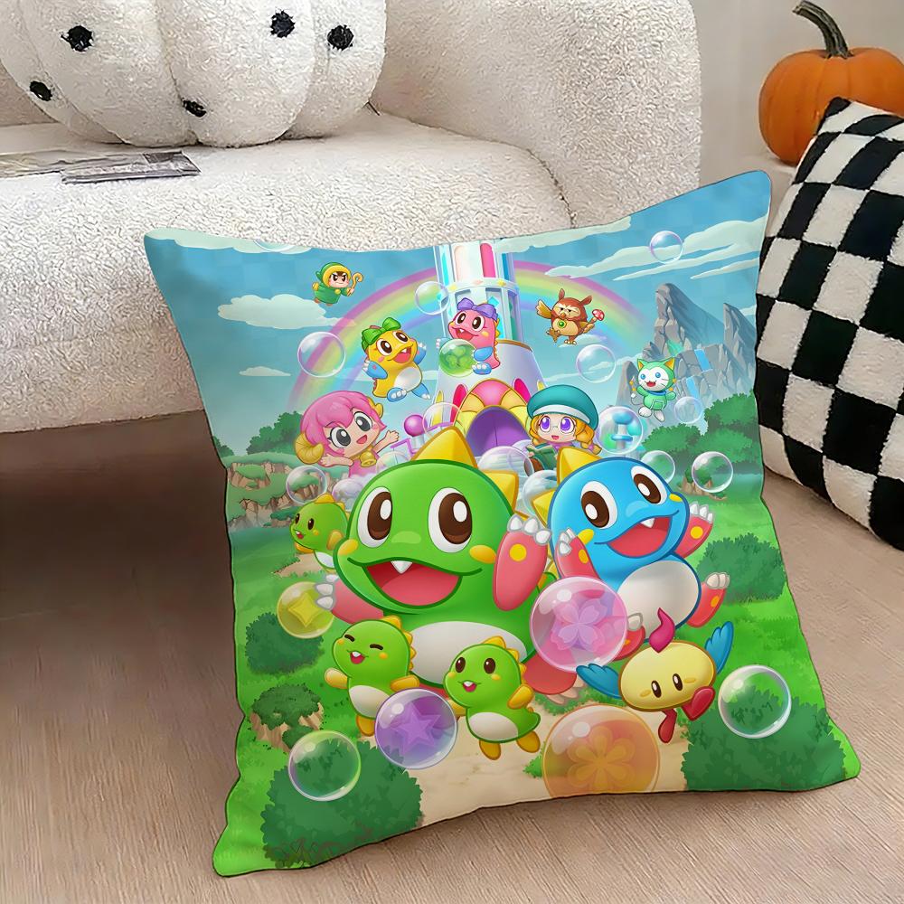Game BBubbles Bobble Cushion Cover Natural Linen Double Sided Print Throw Pillow Case for Sofa Couch Home Decor