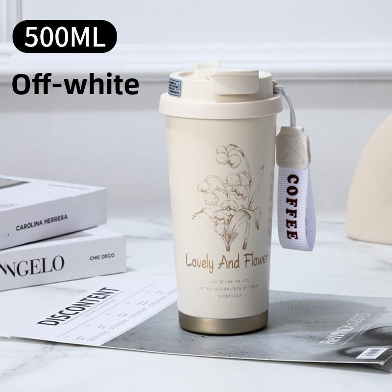 Cartoon Coffee Cup 316 Stainless Steel Thermos Cup High Value Portable Water Cup Car Accompanying Cup