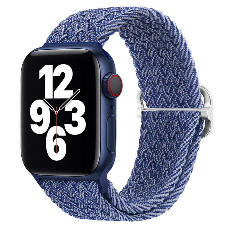 Elastic Woven Nylon Band F Smart Apple Watch Band 40 41 44 45MM Iwatch SE8 7 5 6 , Alloy Buckle Sport Soft Breathable Accessories Strap Blet Bracelet