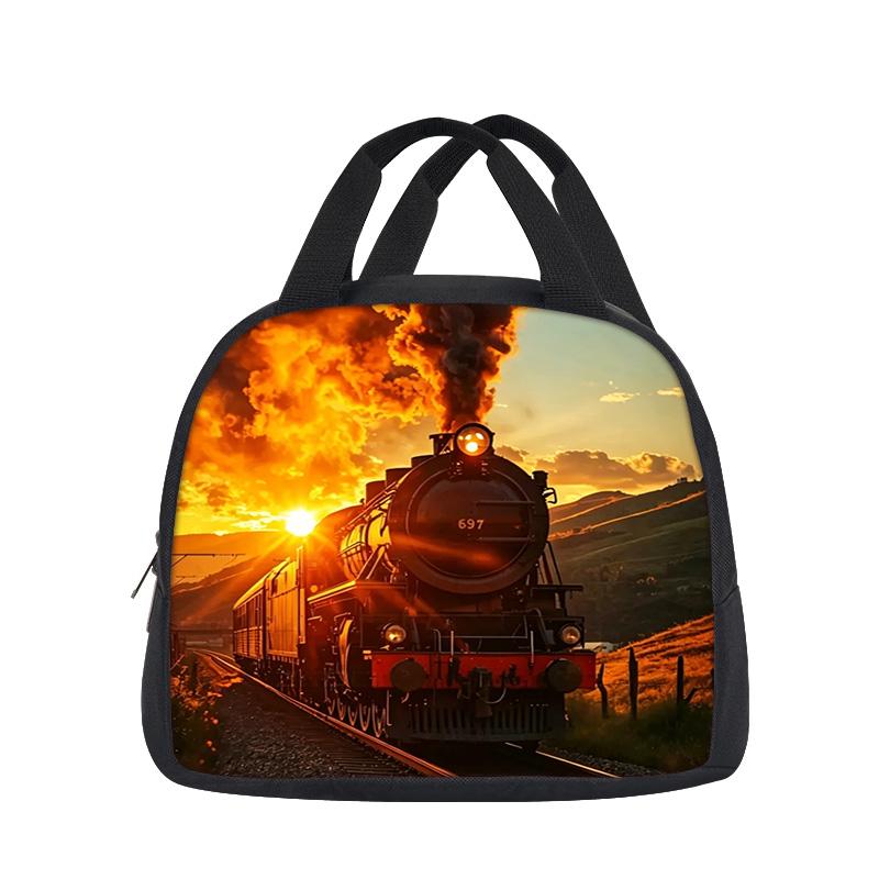 Train Lunch Bag with Insulation Large Capacity Lightweight Printing New Design the Best School Companion for Both Boys and Girls