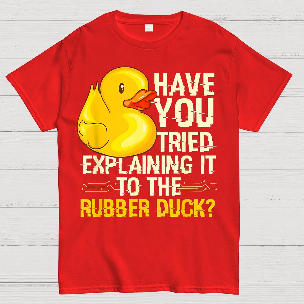 Funny Programmer - Rubber Duck Debugging Cotton Summer Casual Cool Loose T-Shirt