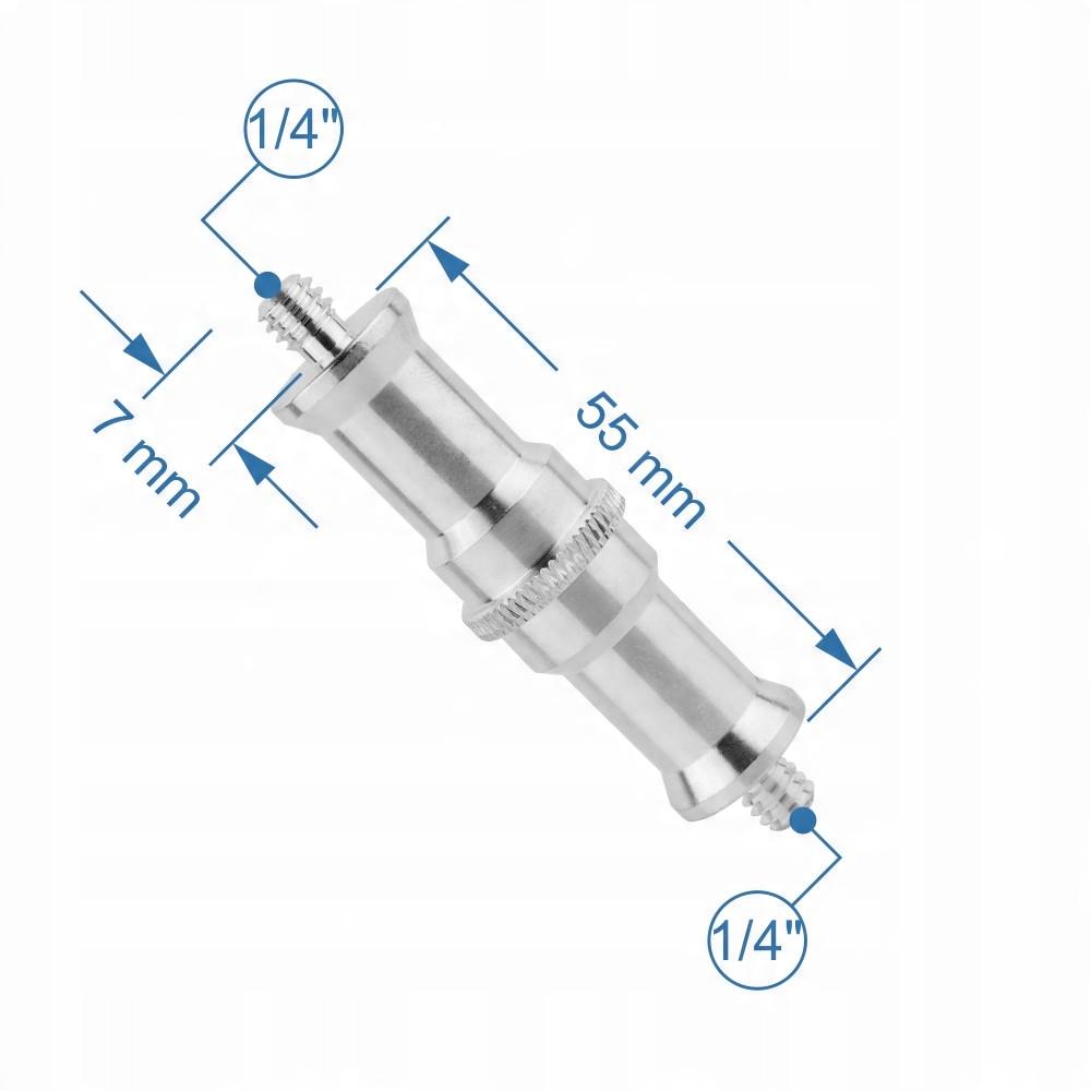 Adapter sleeve reduction tripod 1/4" to 1/4" tripod aluminum 68 mm