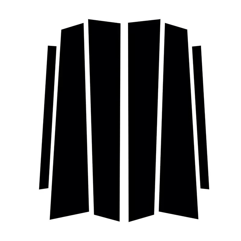 6PCS For BMW 5 Series F10 F11 F07 2010 2011 2012 2013-2016 Glossy Black Pillar Posts  Window Door Column B C Sticker Cover Trim