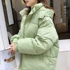 Cozyoutfit Down Female Korean Version Short Straight Jacket Hooded Bread Service Ins  Style