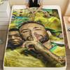 1PC Neymar Jr Patterned Flannel Blanket Suitable For All Seasons for Home Decor Warmth and Comfort Gifts Holiday Present