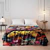 Yellow Gaming Controller with Retro Toys Flannel blanket for bedroom, living room, sofa, and nap sofas.
