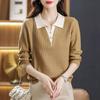 Fake zweiteilige Pullover-Tops Damen Herbst und Winter Damen Herbst POLO-Kragen Pullover Unterziehshirt