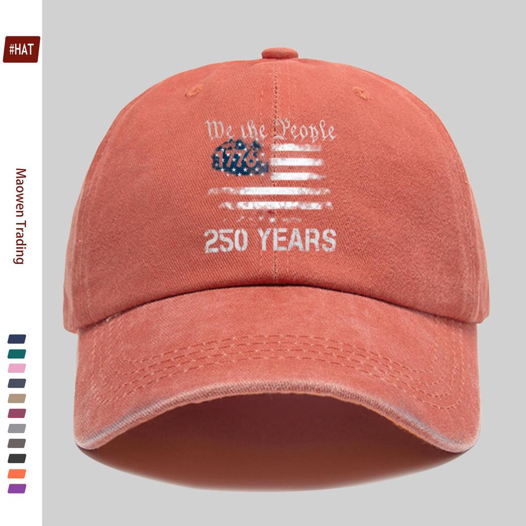 Pc Th Anniversary AmericanThemed Baseball Cap Unisex Adjustable Snapback Hat Suitable for Men Women Lightweight B