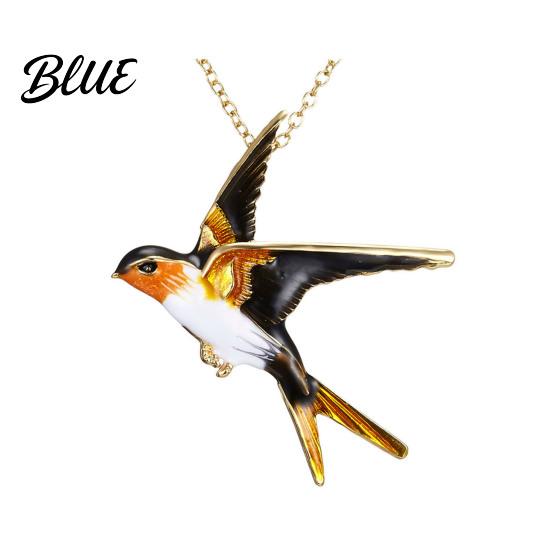 Brooch Accessory Pin Colorful Enamel Swallow Design Sweaters Bag Necklace