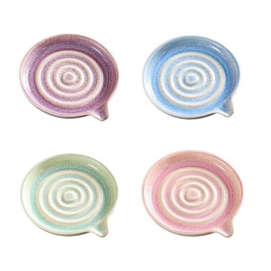 Ceramic Dipping Bowl Small Spiral Sauce Cup with Pour Spout for Sushi Tomato Soy Sauce Condiments Mini Appetizer Plates for Kitchen
