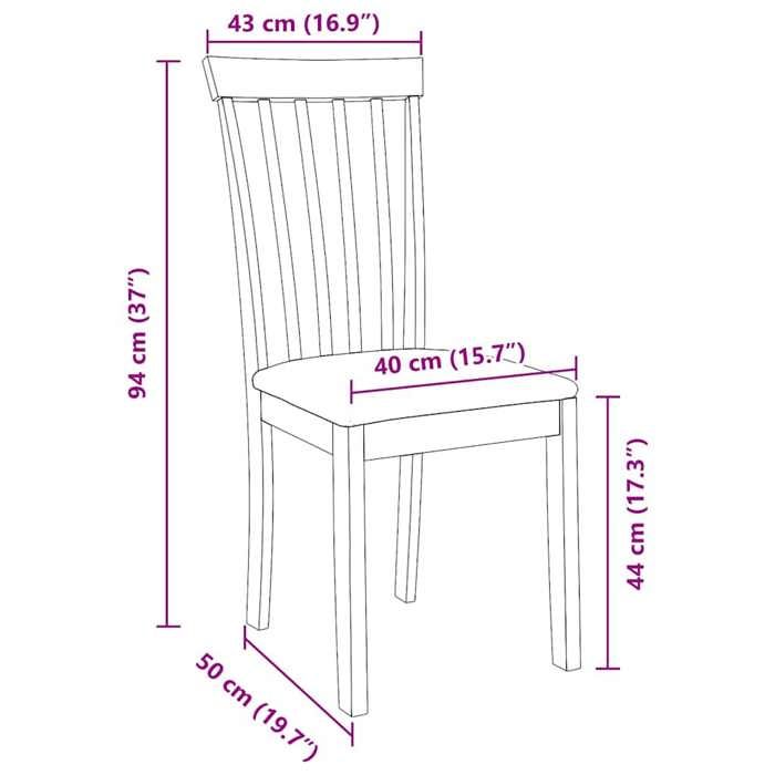 VidaXL Chaises à manger coussins 2 pcs blanc bois massif caoutchouc, chaise à dîner, chaise, chaise de salon, chaises à 4102394