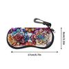 2D-Boho Floral Print Protective Sunglasses Case, Colorful Mandala Pattern Eyeglasses Storage Pouch, Zipper Travel Eyewear Organizer for Women Gift