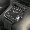 Römische Skala Quadratische Wasserdichte Quarz-Armbanduhr - Unisex Großes Zifferblatt