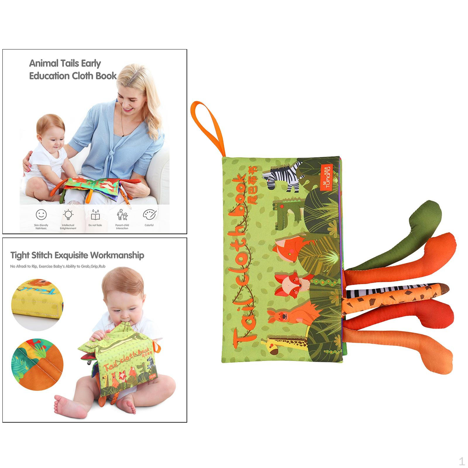 Books Fabric Cloth Early Education Toys Infants Baby for Toddler Educatioanl 1PCS Green