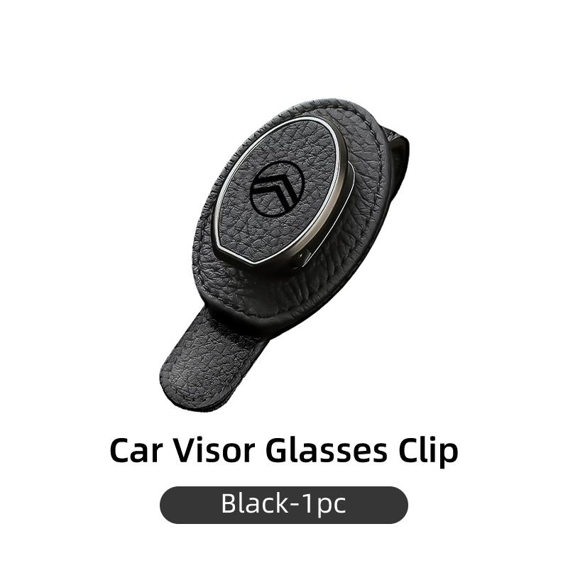 

Car Visor Sunglasses Clip Leather Glasses Holder Accessories For Citroen C4 Celysee Berlingo Picasso Cactus Aircross Saxo Grand чёрный