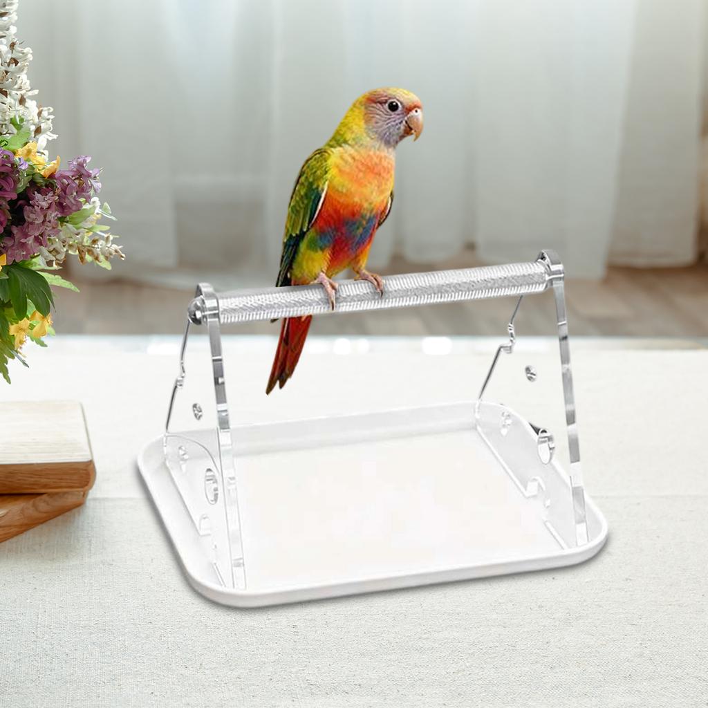 Tabletop Bird Perch Portable Desktop Parrot Training Perch Cage Accessories for Macaw Finch Parakeet Pet Supplies
