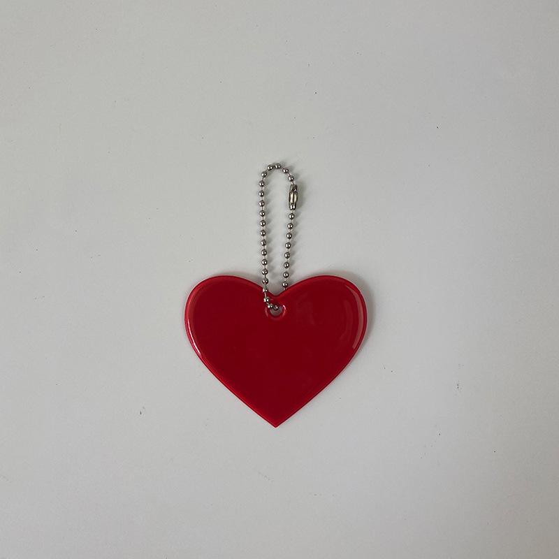 Milai Reflective Heart Pendant Keychain - Student Backpack Safety Ornament