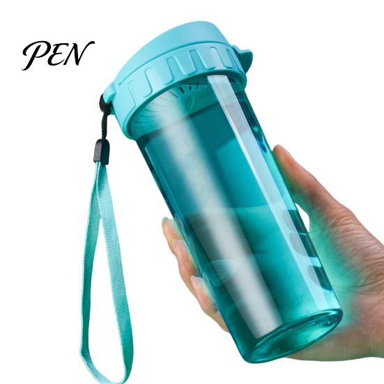 Hot Cold Drink Beverage Container Transparent Water Cup, Portable Plastic Bottle, with Strap Bottle Handle, Clear Heat-resistant Drinkware, for School