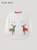 European-Style Girls' Christmas Embroidered Knitted Cotton Hoodie Toddler Sweatshirt