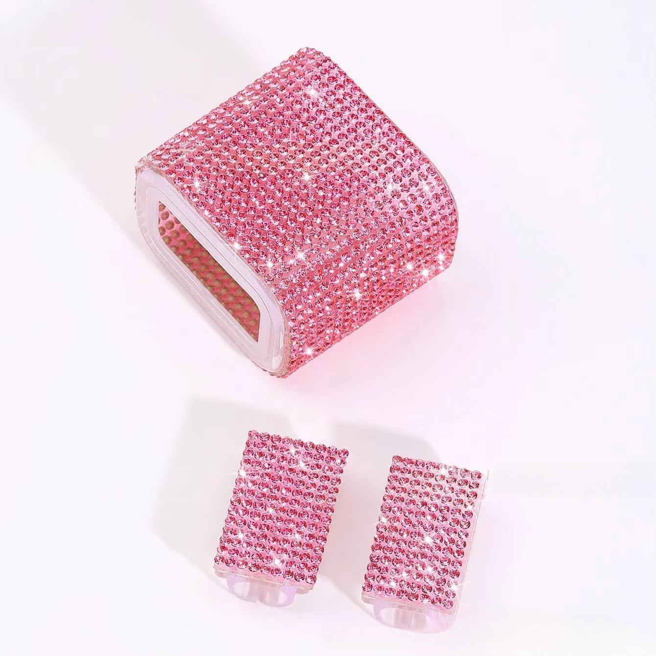 

Набор из 3 предметов Красивый блестящий защитный чехол со стразами из силикона для зарядного устройства USB-кабеля с защитой от поломки красный