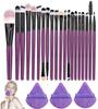 Makeup Brush and Powder Puff Full Set of Soft Makeup Eyeshadow Concealer Lip Eyebrow Beauty Day Gift 23-Piece Set, Bristles, Multi-Function Brushes,