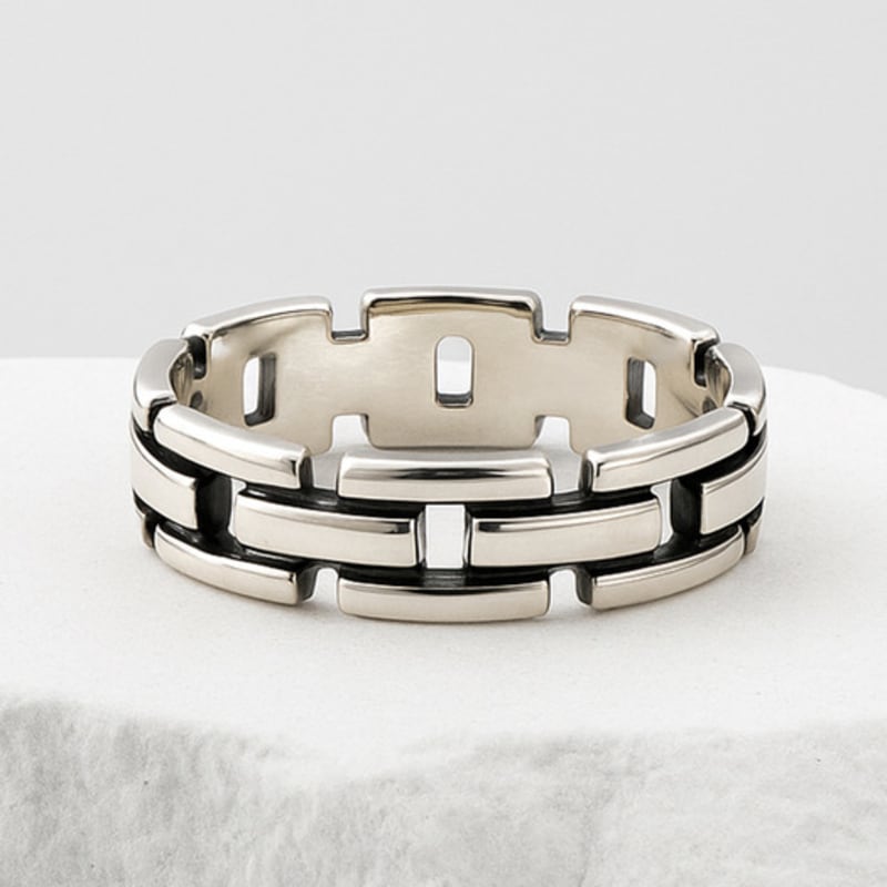 SHOVEOFF [Silber 925] SVR-632 Silber 92.5 Modern Antik Gliederkettenring