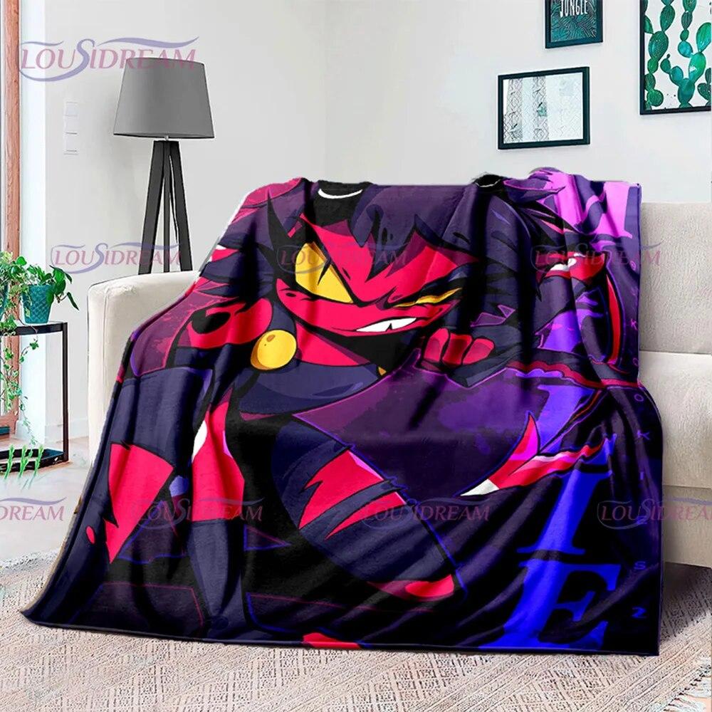Creativity Animation Helluva Boss Blitzo Adult Soft Plush Flannel Blanket Throw Blanket Living Room Bedroom Bed Sofa Badspread