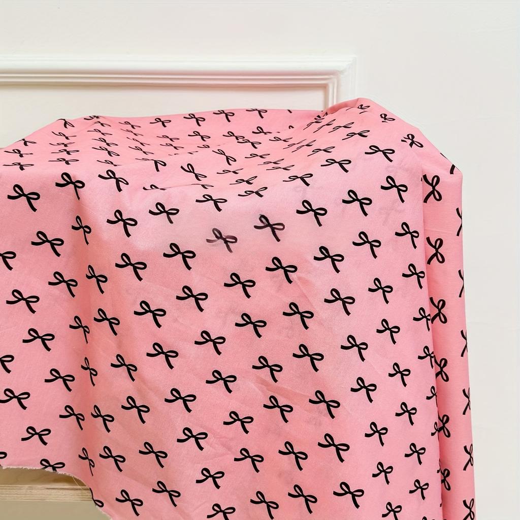 1pc Sweetheart Bowknot 100% Pure Fabric, Geometric Pattern, DIY Craft Material for Quilting, Christmas, Gift Wrapping, Hand Wash Only