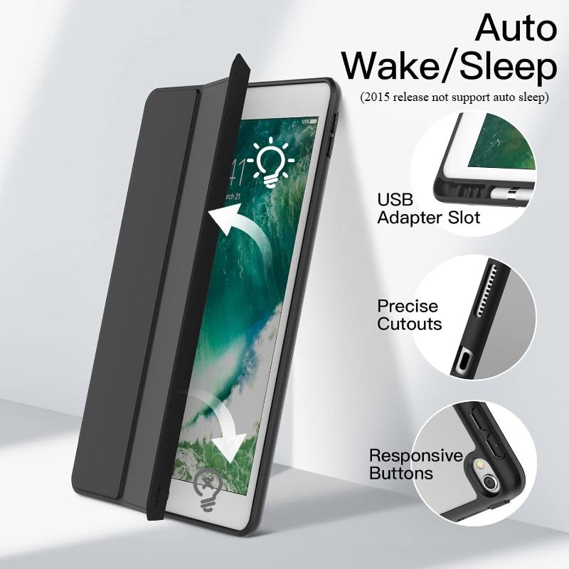 Mit Stifthalter Hülle Für iPad Pro 12.9 1./2. Generation / Modell A1584/A1652/A1670/A1671/A1821 Abdeckung Schlanke Ständer Capa