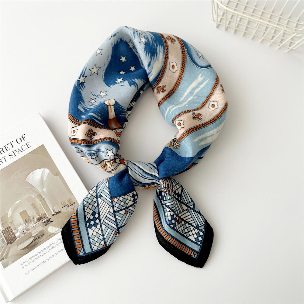 Versatile Women's Silk Cotton Linen Scarf: Fashionable Square Neck Accessory for Spring to Autumn