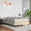 Box Spring Bed Frame Cream 120 x 200 cm Faux Leather