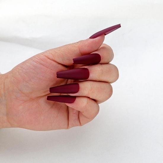 Dlouhý přechod Pure Color Ballet Nail Nail Piece Barevný tisk Love Flame Evropské a americké Nails Art Tipy na falešné nehty Gel na nehty Full Cover