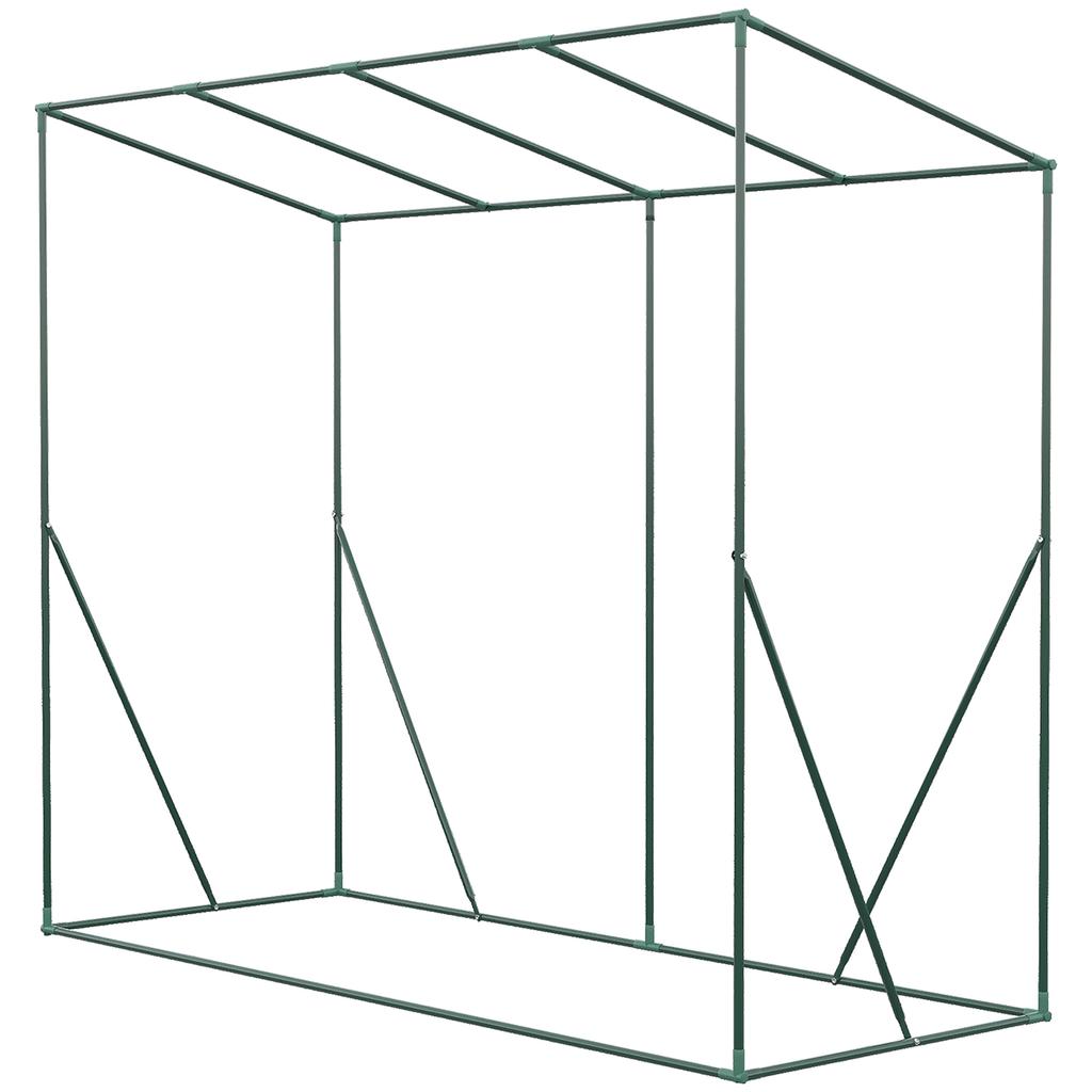 Anti-UV Garden Greenhouse 2 Mosquito Net Windows + Reinforcement Bars 200L X 77W X 169H Cm Steel PE Green