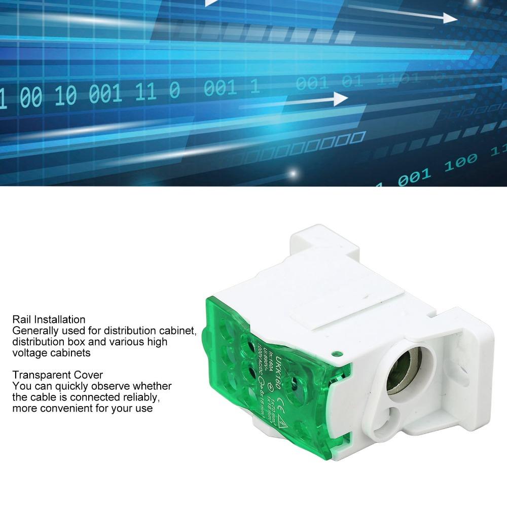 Brass Conductor DIN Rail Terminal Block 690V 160A Junction Box  Appliances
