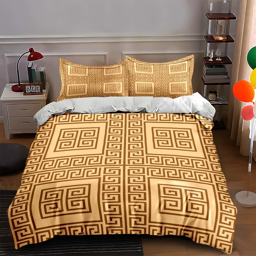 

Geometric maze design. Bedding Duvet cover sets Duvet covers Pillowcases gifts (1 * Duvet Cover 2 * Pillowcases, without duvet insert) 135x200cm