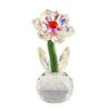 AB Color Crystal Sunflower Figurine Tabletop Christmas Flower Collectible Ornament Handmade Etched Home Decoration Souvenir