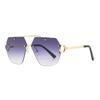 Frameless Polygon Womens Sunglasses With Gradient Lenses For Outdoor Fashion And Sun Protection
