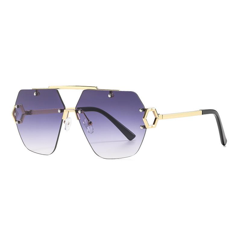 Frameless Polygon Womens Sunglasses With Gradient Lenses For Outdoor Fashion And Sun Protection