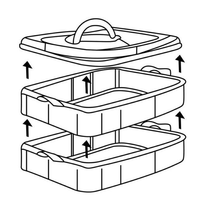 Graine Créative - Casiers de rangement en plastique 3 niveaux empilables