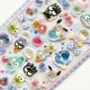 Kawaii Sanrio Cartoon Relief Stickers Cinnamoroll Kuromi Pompom Purin Melody Jelly Crystal Sticker Cute Decoration Decals Gifts