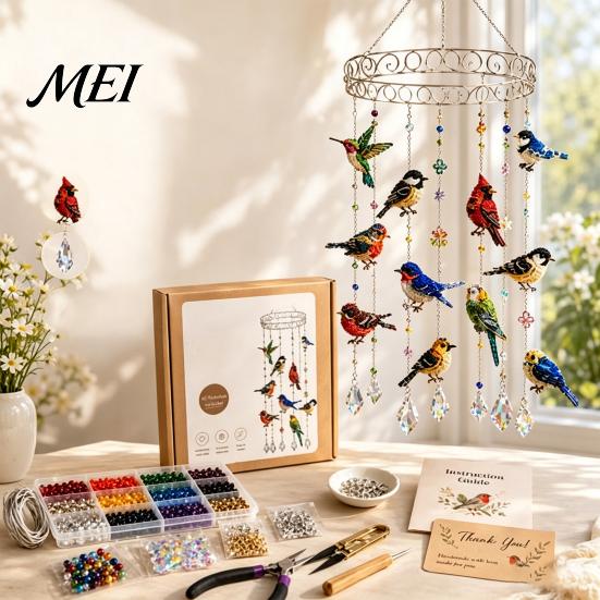 Kolibri-Themen-Dekoration Anmutiger Vogel-Windspiel, Buntes Außen-Sonnenfänger-Windspiel, Farbige Hof-Moderne Minimalistische Terrassen-Dekorationen, Gedenk