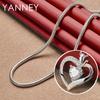 New 925 Sterling Silver 16-30 Inches Luxury AAA Zircon Heart Necklace For Women Fashion Wedding Party Gift Jewelry Charm