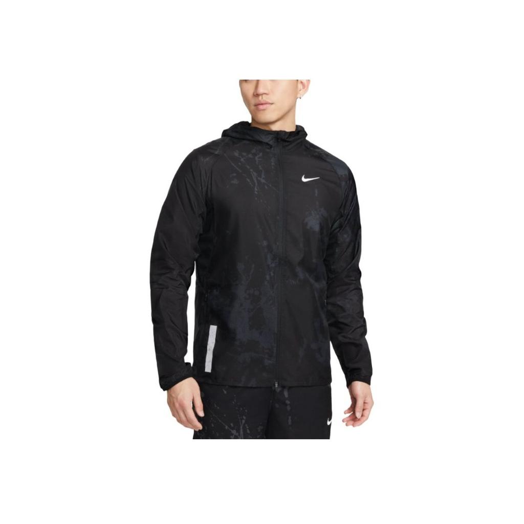 Nike Logo Print Zip-Up Hoodie Jacket Men Outerwear Black DV9279-010