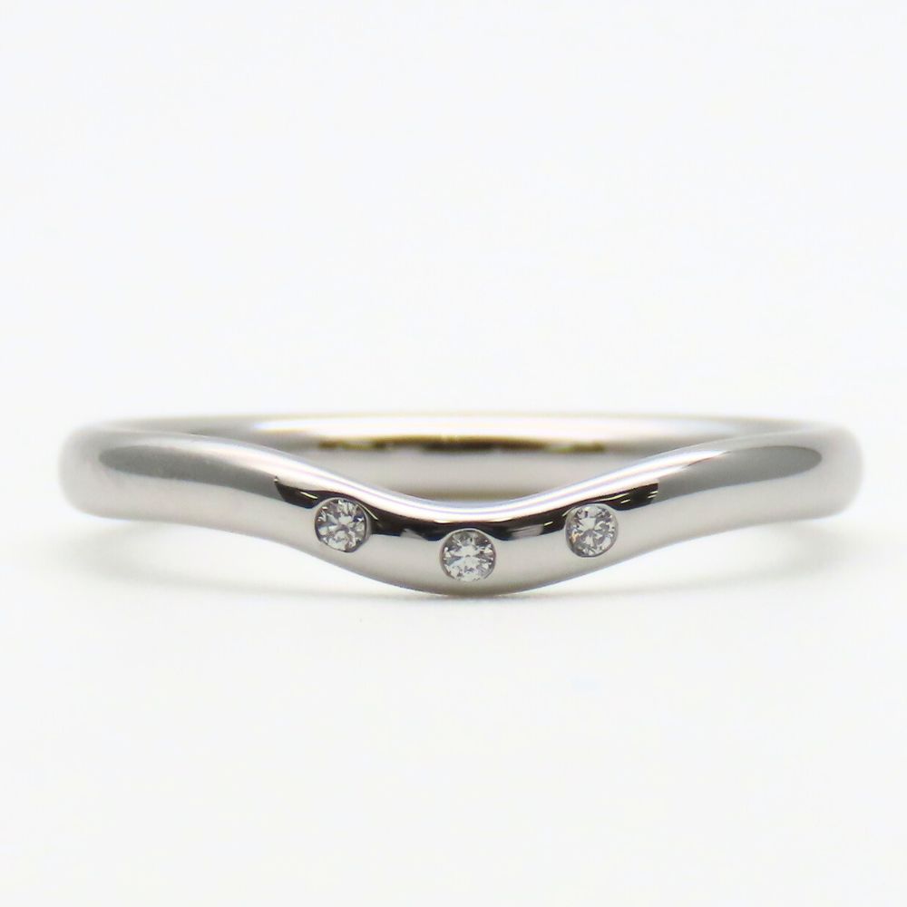 Used TIFFANY&Co. Ring Curved Band EU#50 K18 White Gold 3g White Gold 3PD