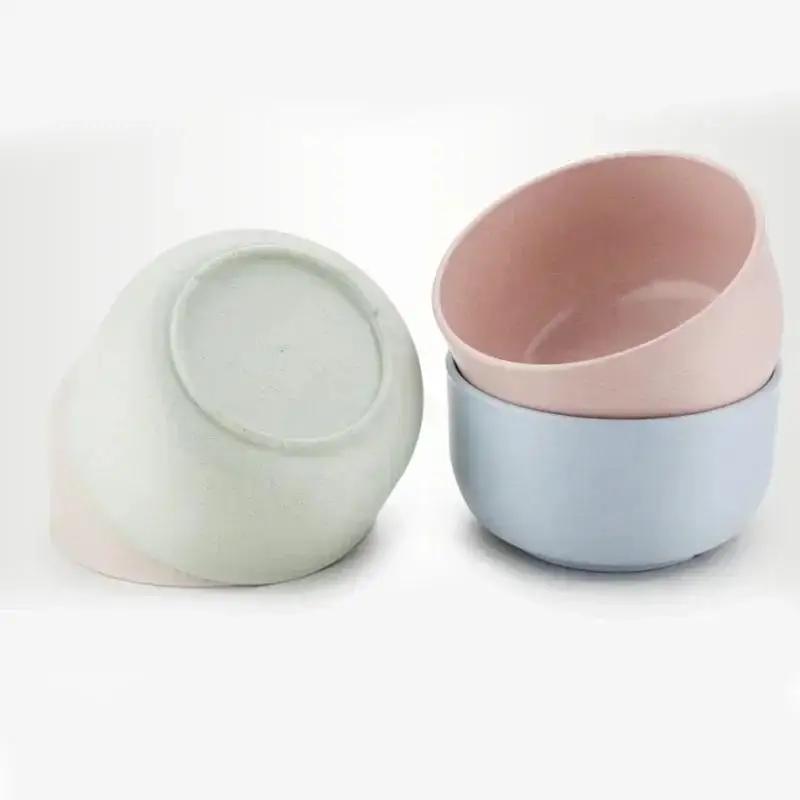 4 Pcs of Rice Bowls Creatively Thickened Food Grade Anti Drop Seasoning Bowls Household and Student Dormitory Portable Tableware