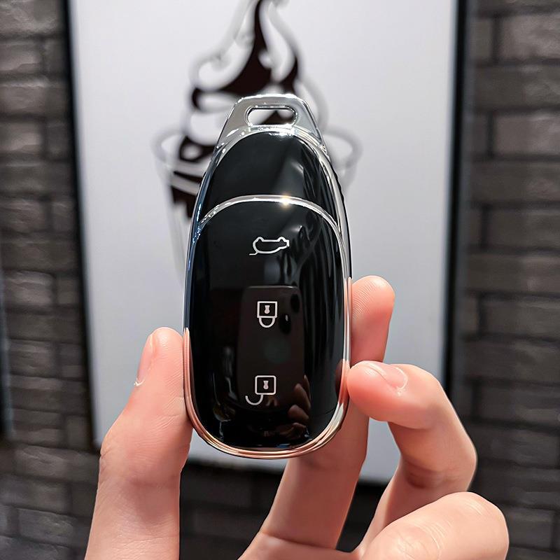 Protective Key Fob Cover for Li Auto One (2019-2022), Unisex Remote Control Shell with Keyring