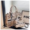 Portable tote bag women's new letter-printed shoulder large bag, foreign-style versatile casual messenger bag
